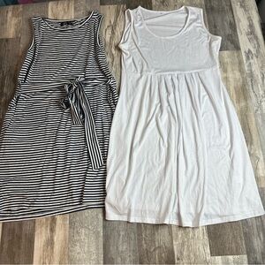 Women’s XL Dresses, Navy/White Stripes KYL, White